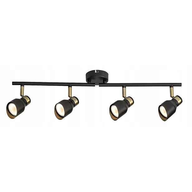Stropní svítidlo černo-zlatá, čtyři pohyblivé reflektory 4xGU10 25W Rabalux