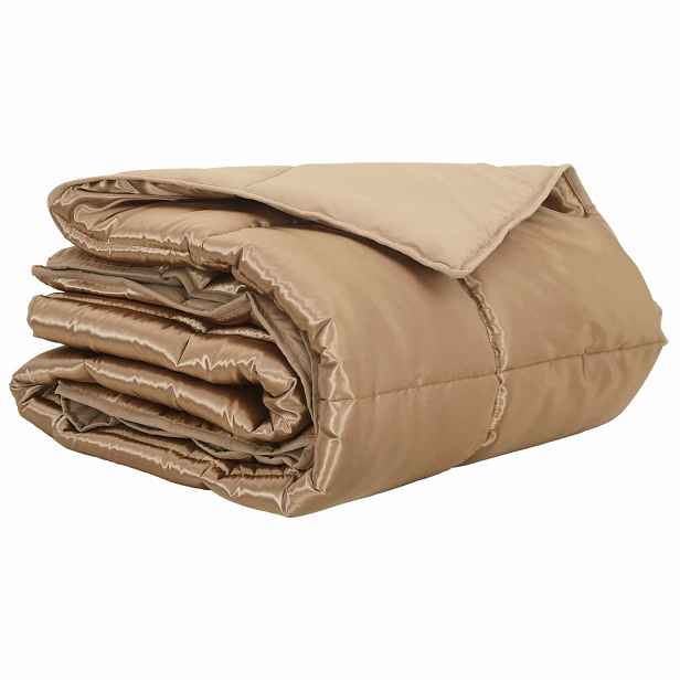 vidaXL Letní přikrývka Zlatá 140 x 220 cm Satén a mikrovlákno