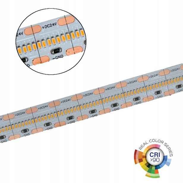 Led pásek V-tac Smd 24V IP20 5m CRI90+ 21W/m 150lm/W VT-2110 6400K 2000lm