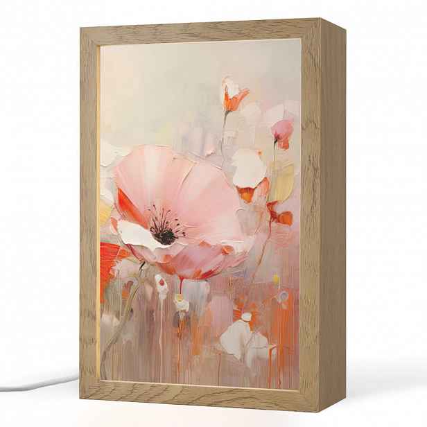 OnlyWow STOLNÍ LAMPA Květiny - Akvarel - Růžová - Abstraktní - Umění 20x30 cm
