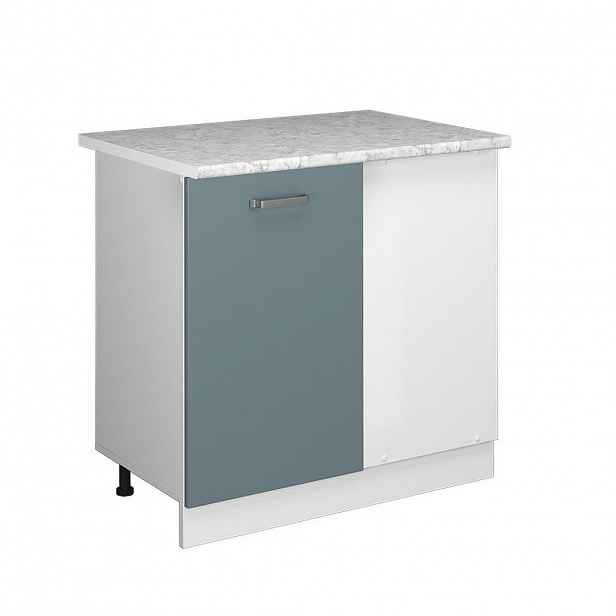 Vicco UNIVERZÁLNÍ ROHOVÁ SKŘÍŇ R-Line Modrošedá 86 cm s dvířky, s pracovní deskou