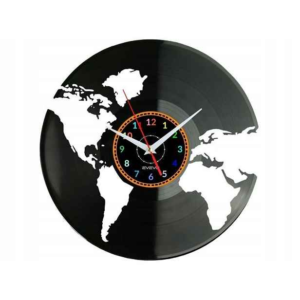 Mapa světa Nástěnné hodiny Vinylová deska Moderní dekorativní jako Dárek