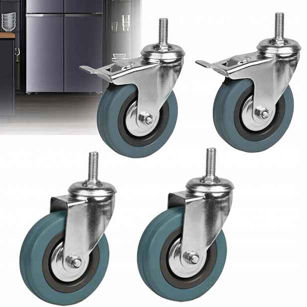 4 X Sada Otočných Koleček 100 MM, Pogumovaná, Otočná Kolečka, Pro Lavici