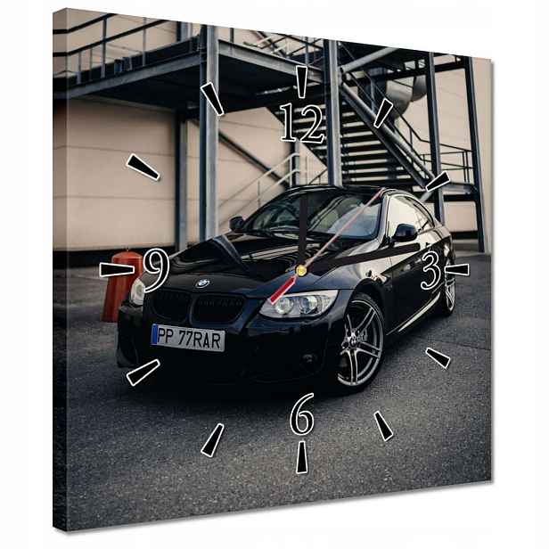 Hodiny 30x30 Černá Beemka Bmw Auto