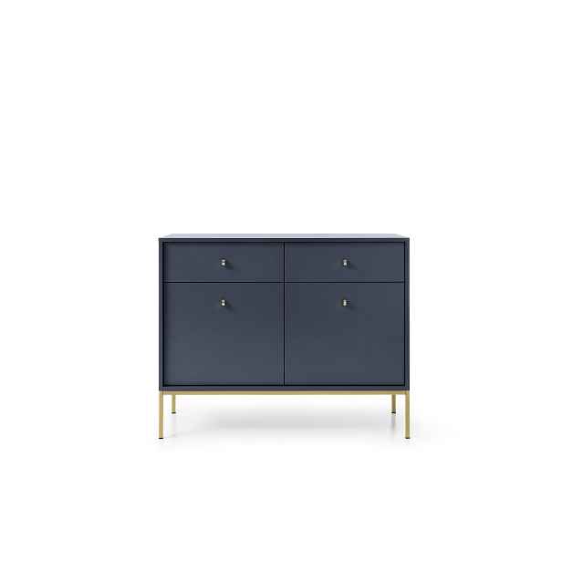 Piaski Komoda Mono II 104 cm se zásuvkami modrá/zlatá