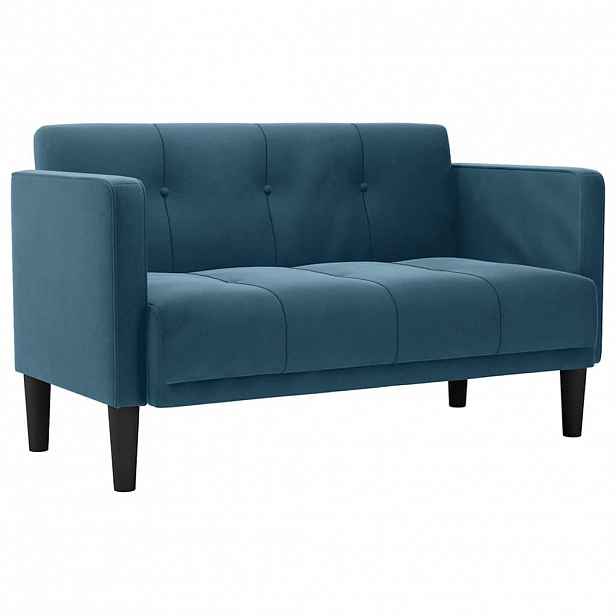 vidaXL Loveseat Sofa modrá 111 cm samet