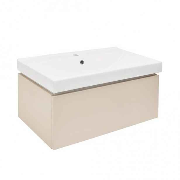 Koupelnová skříňka s umyvadlem SAT Feel 80x30x46 cm pískově béžová mat SATFEEL80BEU1