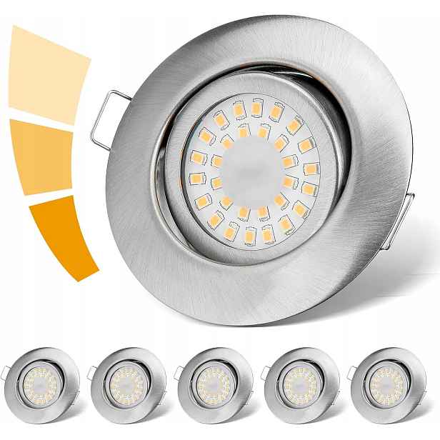 6X Stmívatelný Zapuštěný Led Reflektor 230 V 6 V IP44 Neutrální Bílá Barva 4000K