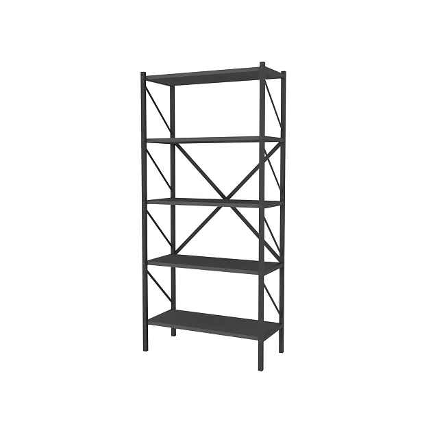 Kovový regál MEBRU 158 cm, černá/antracit DOPRODEJ