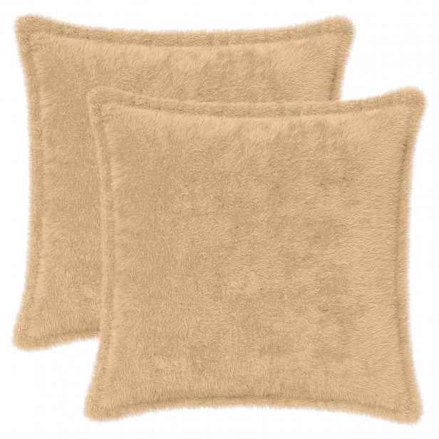 vidaXL Povlak na polštář 2 ks HOUTEN Krémová 40 x 40 cm Umělá králičí