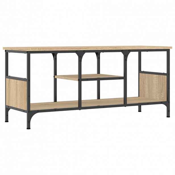 vidaXL TV skříňka dub sonoma 100x35x45 cm kompozitní dřevo a železo