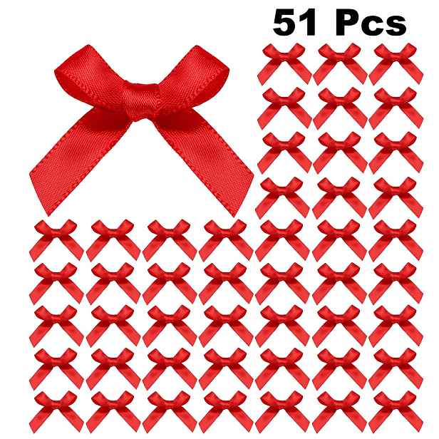 TEMU Daxi Events 51dílná sada mini mašliček, mašliček a stuh, malé mašličky ze skvrnité stuhy pro řemesla, drobné mašličky na dekorace pro balení