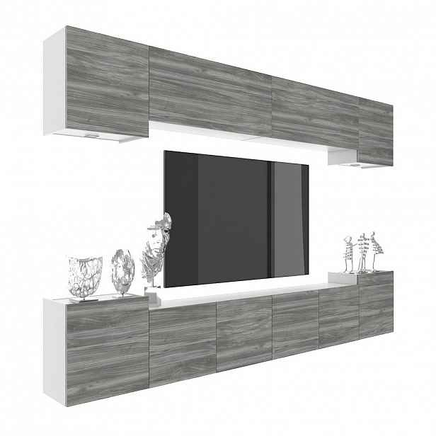 B BELINI GROUP OBÝVACÍ STĚNA Milano 4, Šedá matná, 300 cm, Bezúchytková