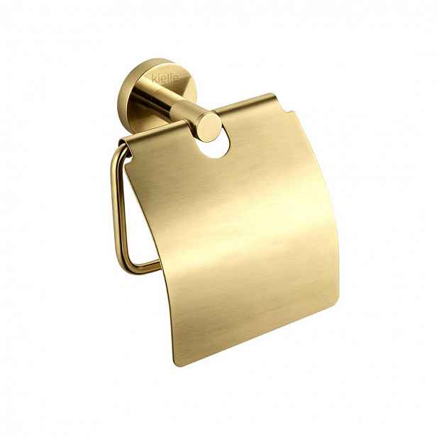 kielle Oudee - Držák toaletního papíru s krytem, brushed gold 40402036
