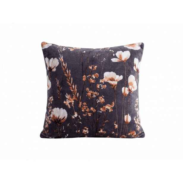Oboustranný povlak na polštářek DUO SENSE ARVENA 45x45 cm mikroplyš/flanel, tmavě šedý