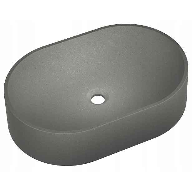 Umyvadlo Na Desku dřez do koupelny oválné Isola Moonlight Grey 60x40