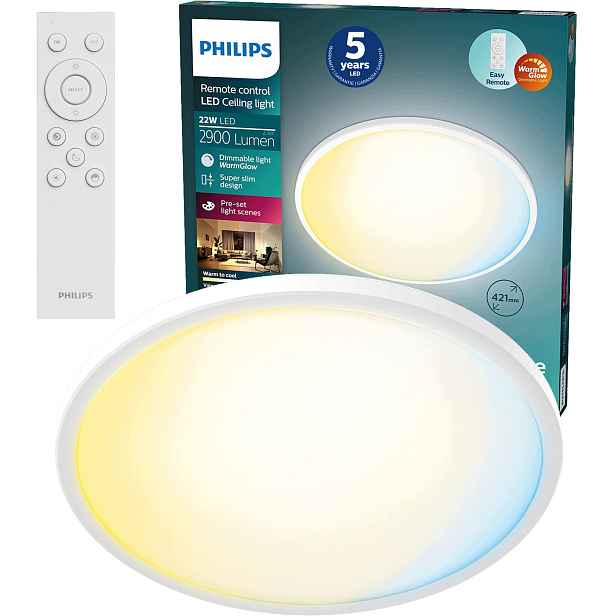 Stropní Svítidlo Led Stropní Svítidlo Stmívatelná 22W Cct WarmGlow 42cm Valen Philips