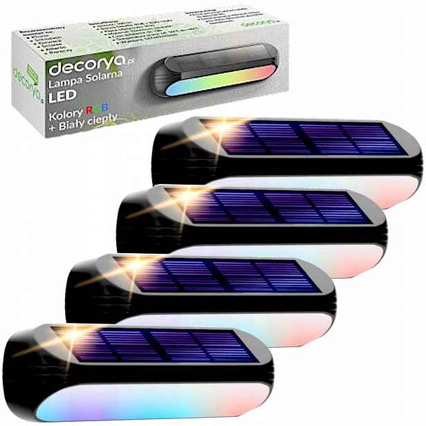 4X Dekorativní Solární Led Lampička Rgb, Dekorativní Venkovní Senzorová Lampa