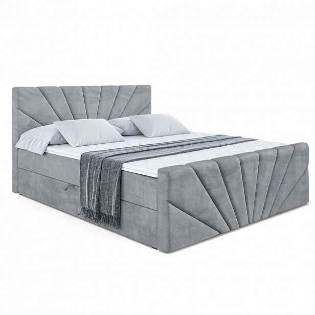 ALTDECOR AMERICKÁ postel MILTIO-Z – 200 x 200 cm – H4 – šedá