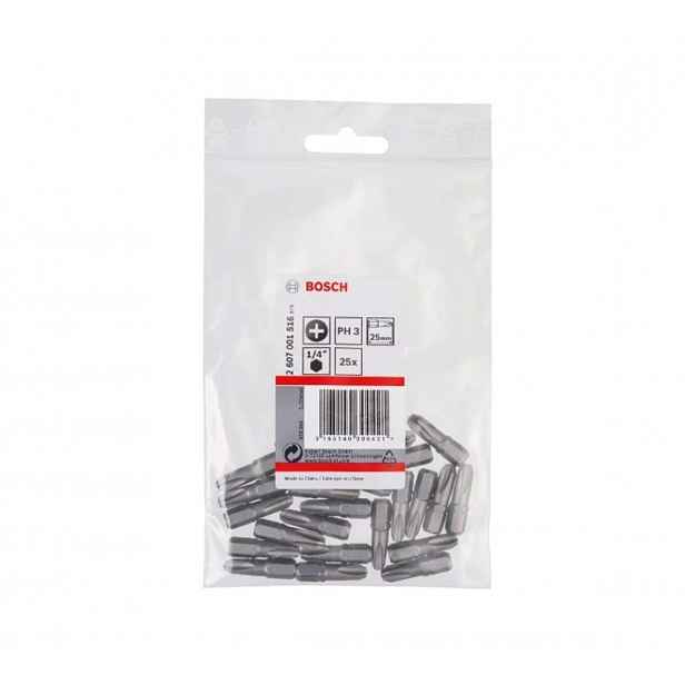 Bosch - Sada bitů PH3, délka 25 mm, 25 ks 2607001516