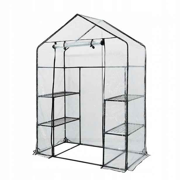 Skleník 143*73*195 CM, Fólie Pvc, Kovová Konstrukce – T N15-902