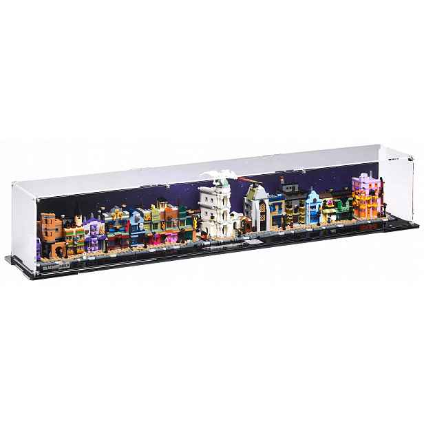 Vitrína s pozadím Blacked Brick pro Lego 76444 Harry Potter Úhlová ulice