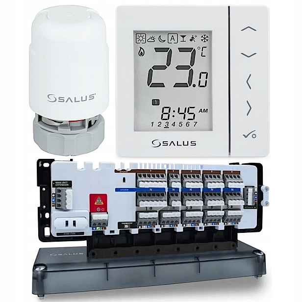 Sada Podlahového Vytápění Salus Lišta Regulátor VS30W Pohon T30NC