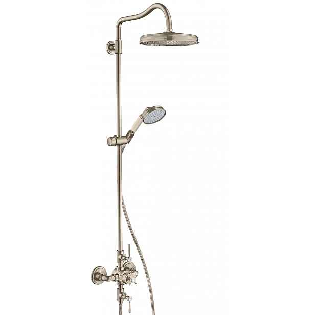 Axor Montreux - Showerpipe s termostatickou baterií a horní sprchou 1jet, kartáčovaný nikl 16572820