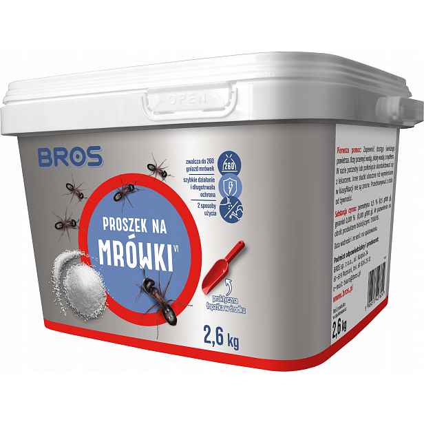 Bros prášek proti mravencům, kbelík 2,6 kg bojuje proti likvidaci mravenců a hnízda