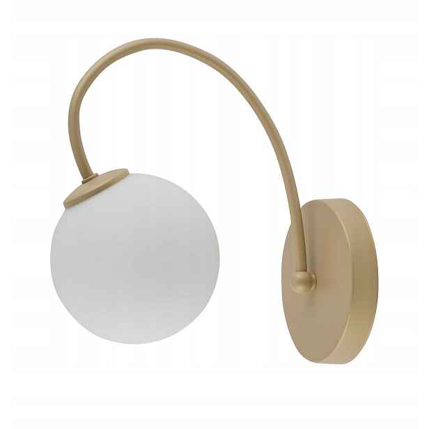 Nástěnná lampa Velvet Sigma Lighting zlato-béžová, skleněná koule, 1xG9 12W