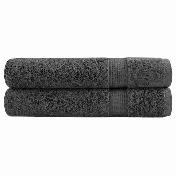 vidaXL Prémiové saunové osušky SOLUND 2 ks antracitové 80x200 cm 600 g/m²