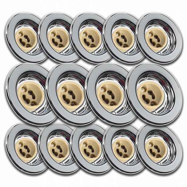 14x Stropní Svítidlo Halogen Led Lampa 1,5W Neutrální Očko Chrom