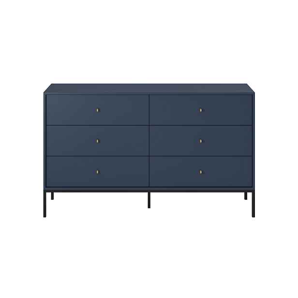 Piaski Komoda Mono II 154 cm se zásuvkami modrá/černá