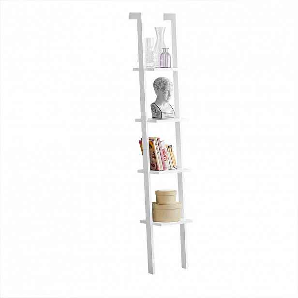 SoBuy KNIHOVNA se 4 policemi Bílá 29x33x180cm Minimalistický