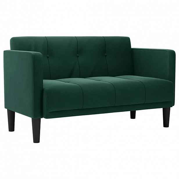 vidaXL Loveseat Sofa tmavě zelená 111 cm samet