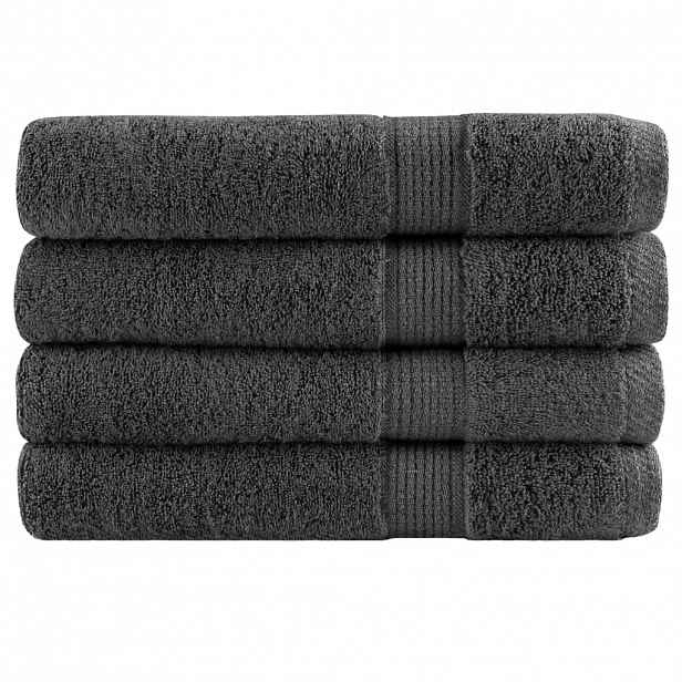 vidaXL Prémiové saunové osušky SOLUND 4 ks antracitové 80x200 cm 600 g/m²