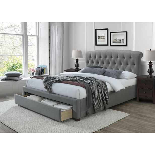 Čalouněná postel s úložným prostorem Avona, 160x200cm HELCEL