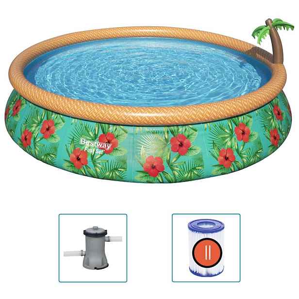 Bestway Fast Set Nafukovací bazénový set Paradise Palms 457 x 84 cm