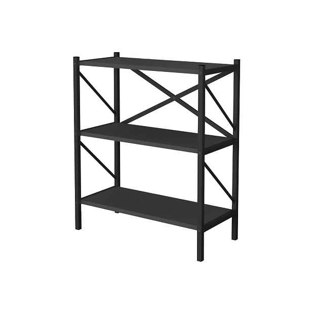 Kovový regál MEBRU 86 cm, černá/antracit