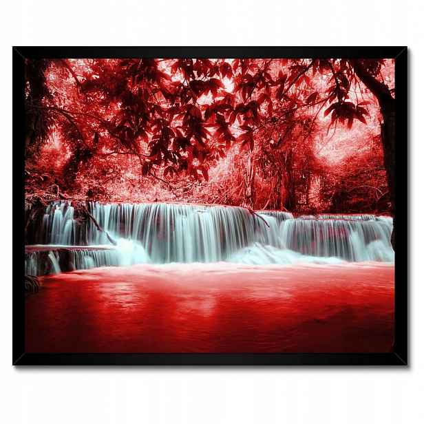 Plakáty v rámu 50x40 Červený vodopád Kaskáda