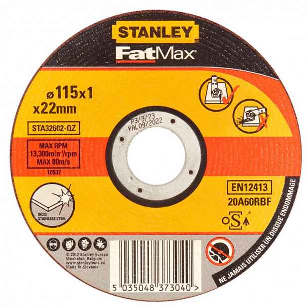 Stanley - Řezný kotouč na nerezovou ocel 115x22,2 mm STA32602-QZ