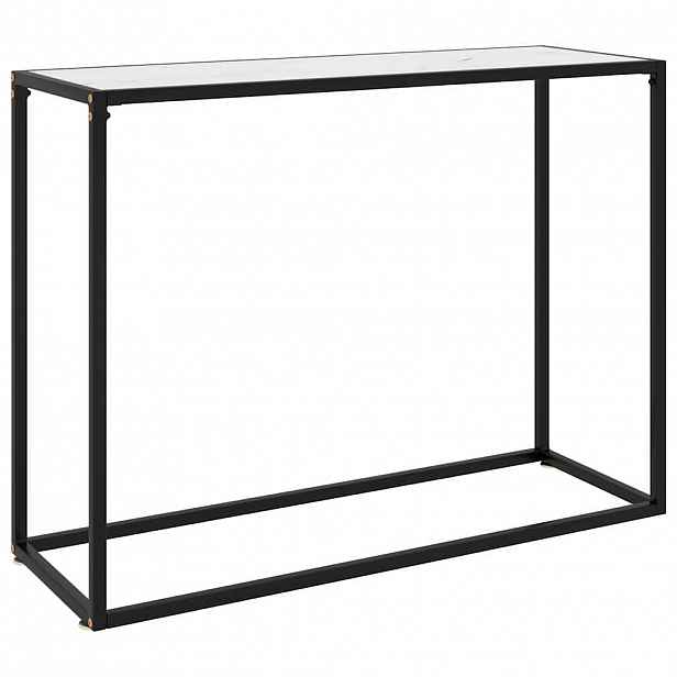 vidaXL Konzolový stolek bílý 100 x 35 x 75 cm tvrzené sklo