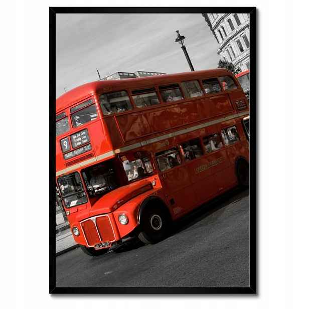 Plakáty v rámu 50x70 Červený autobus Londýn