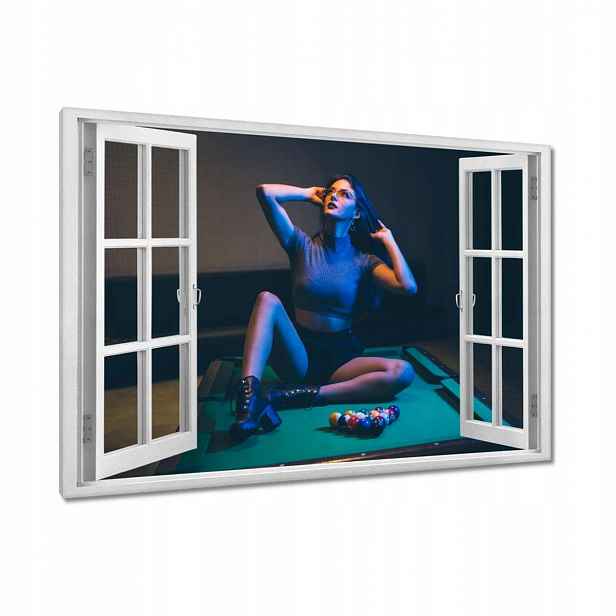 Obrazy 90x60 Kulečník Hra Stůl Bílé Tyče
