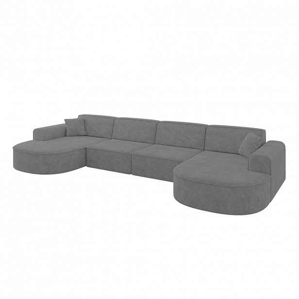 ALTDECOR SEDACÍ SOUPRAVA MARI-U2 – 388 x 171 x 79 cm, šedá barva, velur