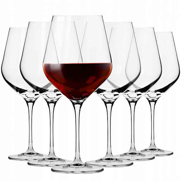 Skleničky na víno burgundské červené Splendour Krosno 6 Ks 860 Ml velké XXL