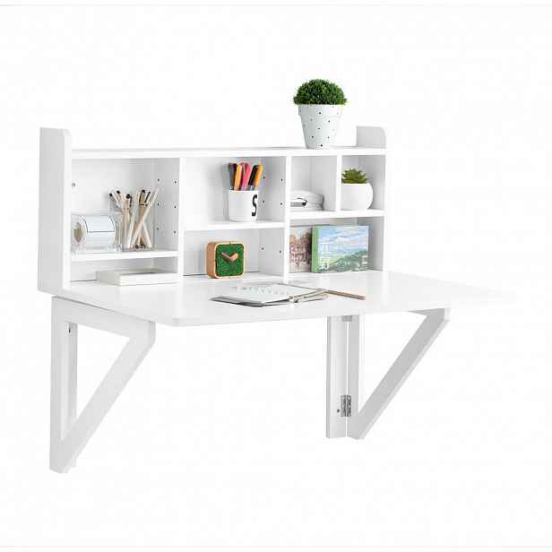 SoBuy POČÍTAČOVÝ STŮL se 3 policemi Bílá 90x60x78cm Minimalistický