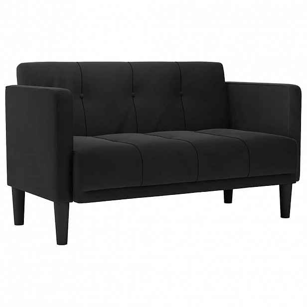 vidaXL Loveseat Sofa černá 111 cm samet