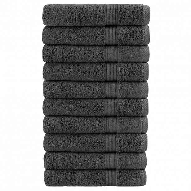 vidaXL Prémiové saunové osušky SOLUND 10 ks antracitové 80x200 cm 600 g/m²