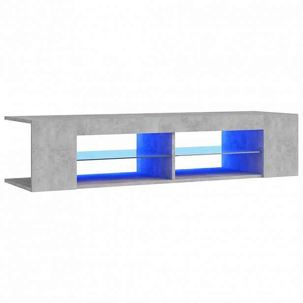 vidaXL TV skříňka s LED osvětlením betonově šedá 135 x 39 x 30 cm
